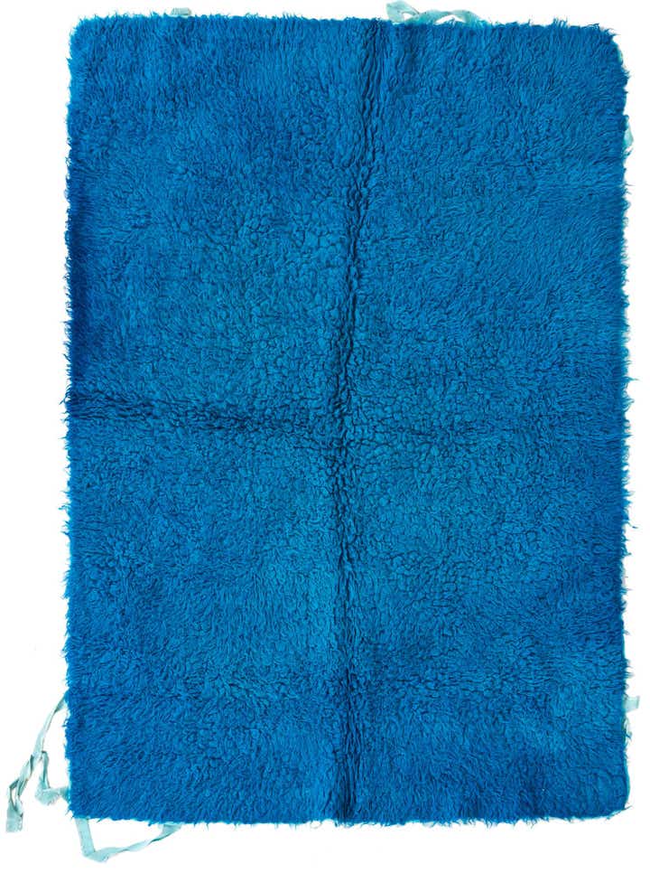 4' 7 x 6' 2 Hand Knotted Moroccan Wool Rug