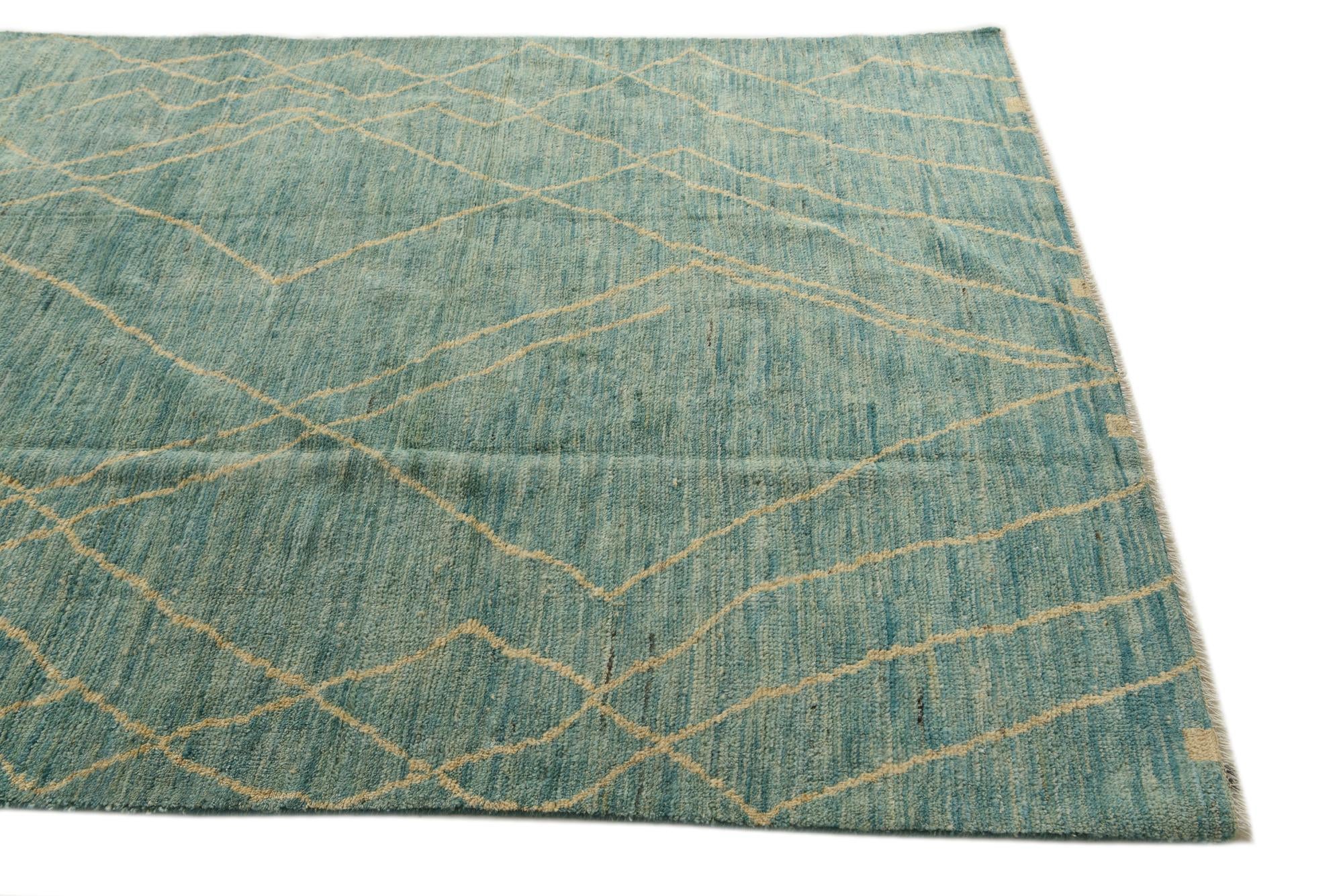 5' 5 x 8' 3 Hand Knotted Moroccan Wool Rug