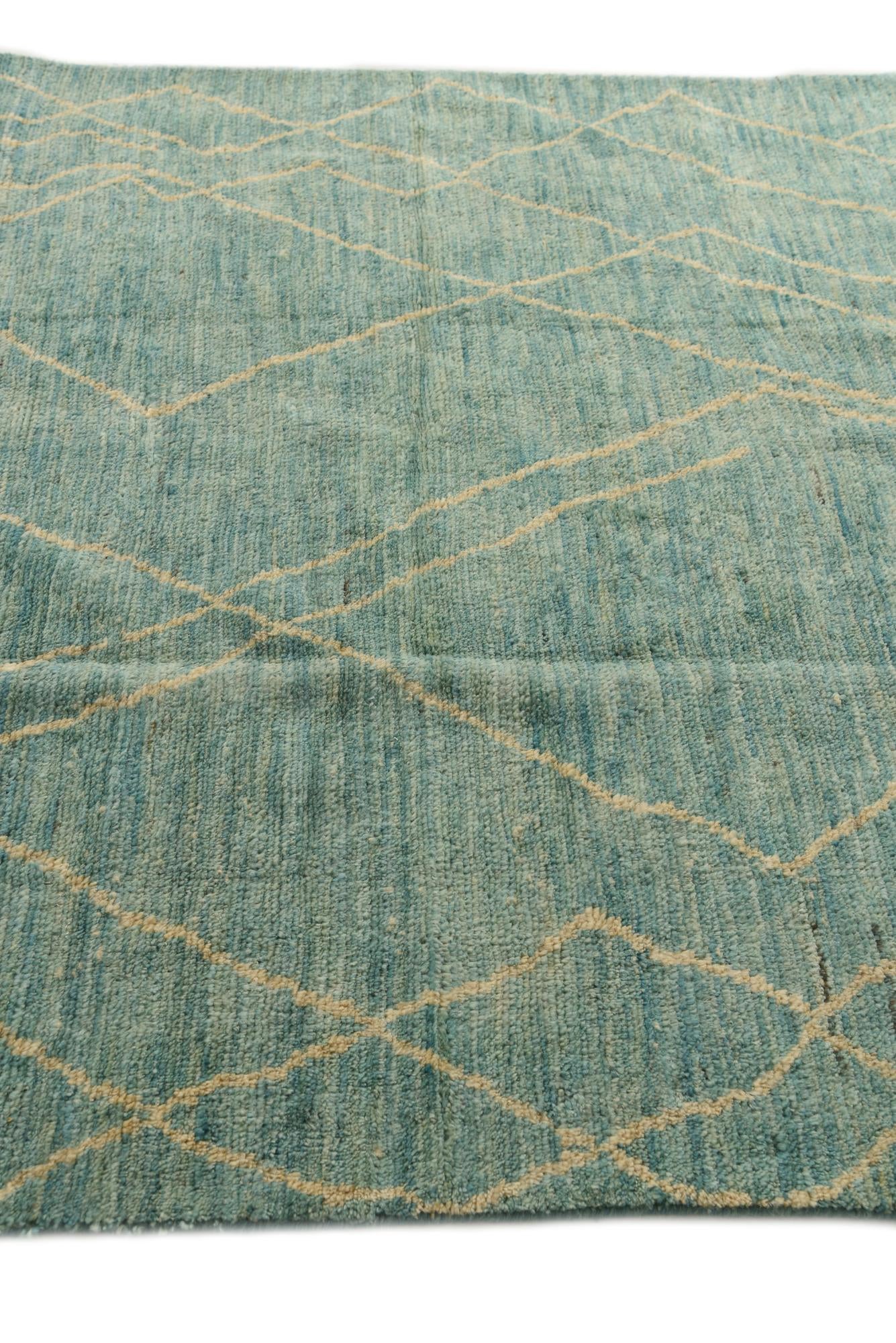 5' 5 x 8' 3 Hand Knotted Moroccan Wool Rug