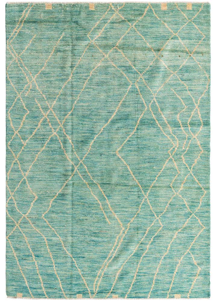 5' 5 x 8' 3 Hand Knotted Moroccan Wool Rug