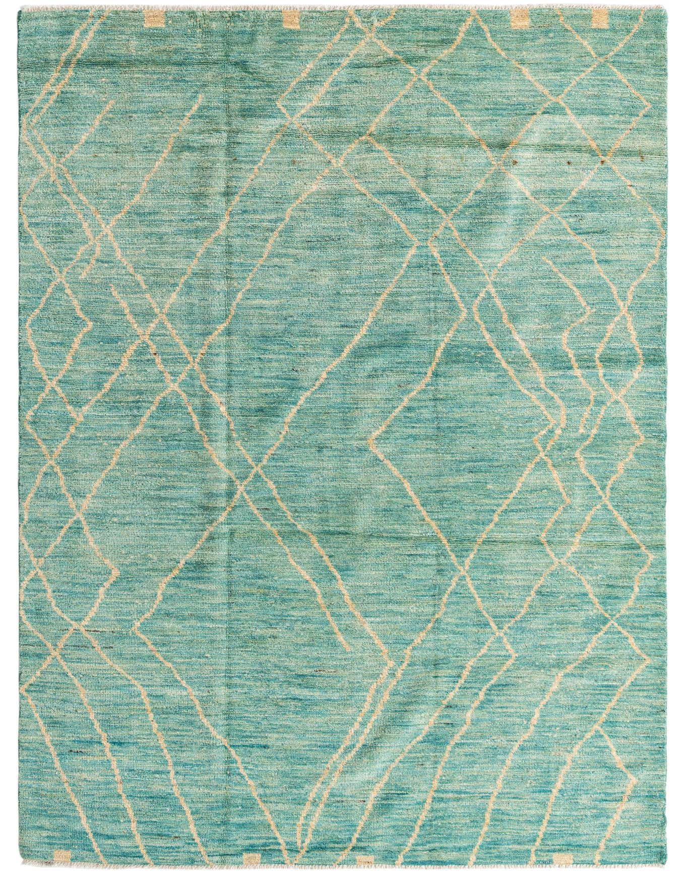 5' 5 x 8' 3 Hand Knotted Moroccan Wool Rug