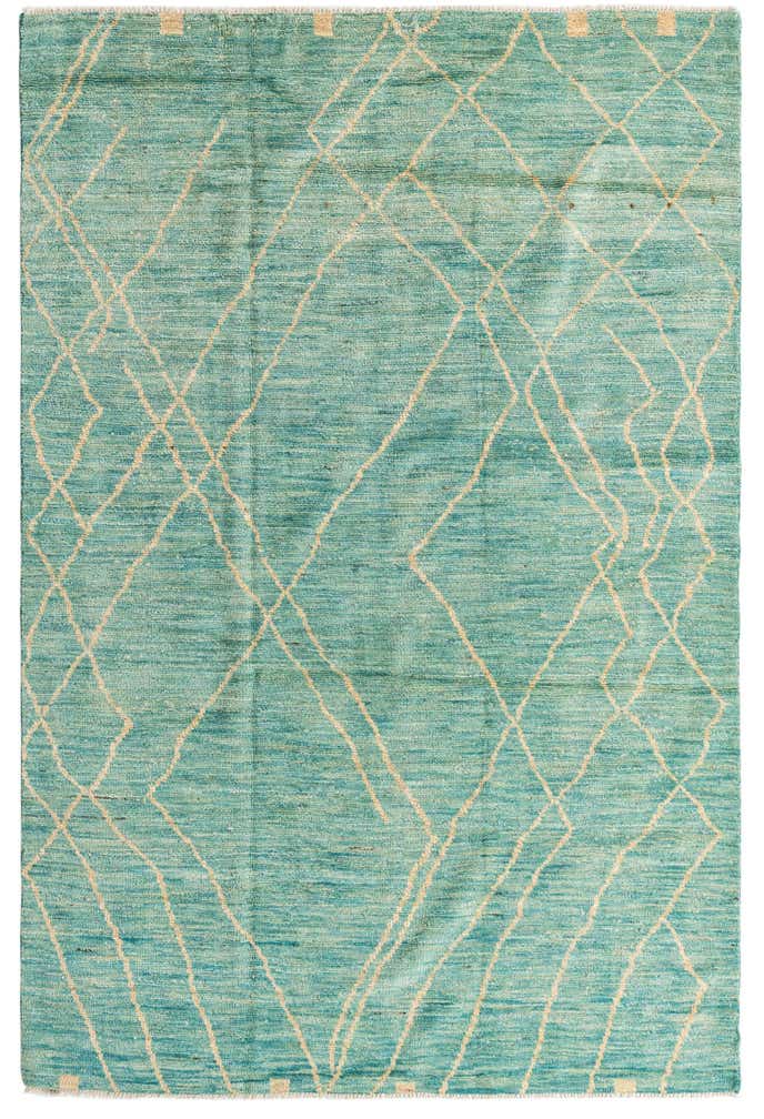 5' 5 x 8' 3 Hand Knotted Moroccan Wool Rug