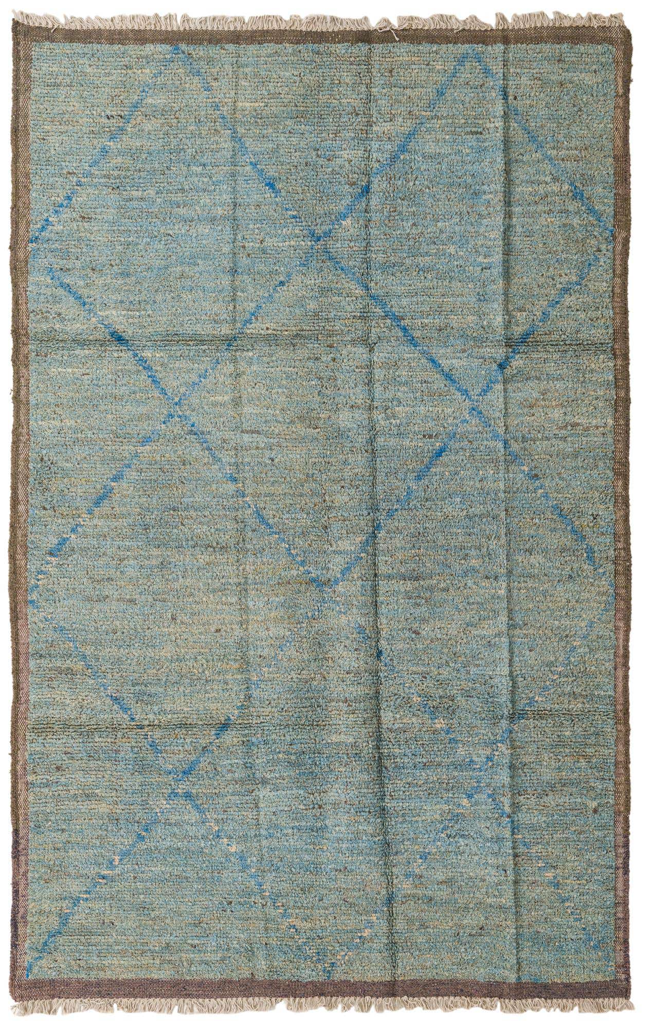 6' 1 x 9' 8 Hand Knotted Moroccan Wool Rug