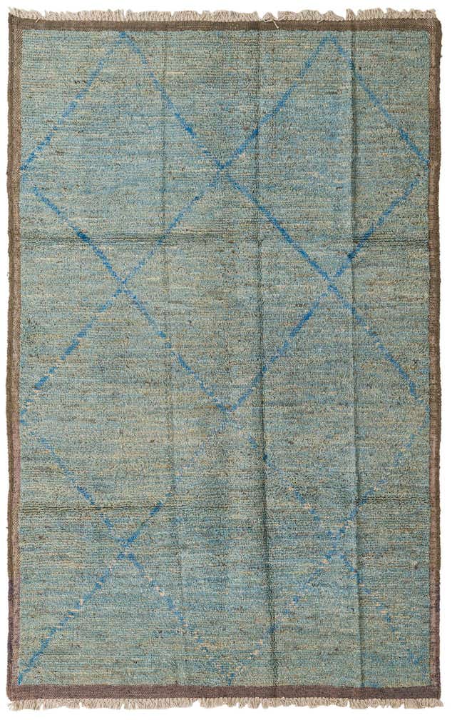6' 1 x 9' 8 Hand Knotted Moroccan Wool Rug