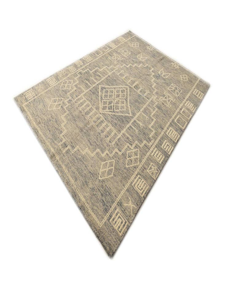 Detail image of 6' 7 x 9' 5  Hand Knotted Moroccan Wool Rug