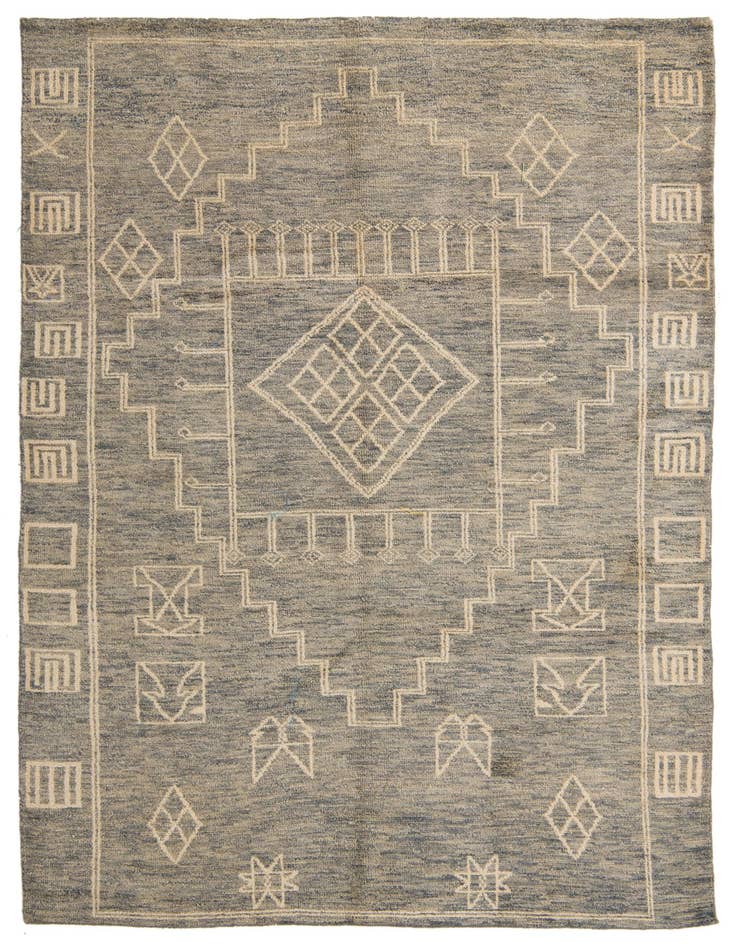 Detail image of 6' 7 x 9' 5 Hand Knotted Moroccan Wool Rug