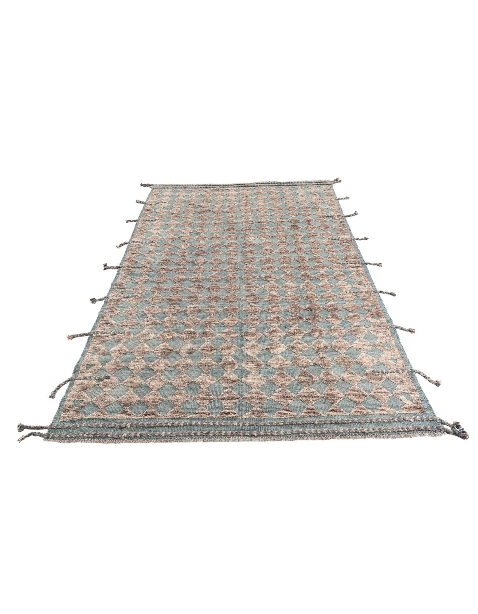 5' 8 x 8' Hand Knotted Moroccan Wool Rug