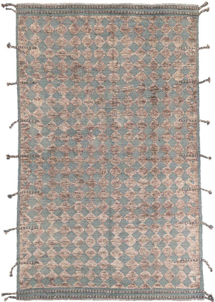 5' 8 x 8' Hand Knotted Moroccan Wool Rug
