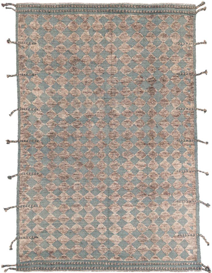 Detail image of 5' 8 x 8' Hand Knotted Moroccan Wool Rug