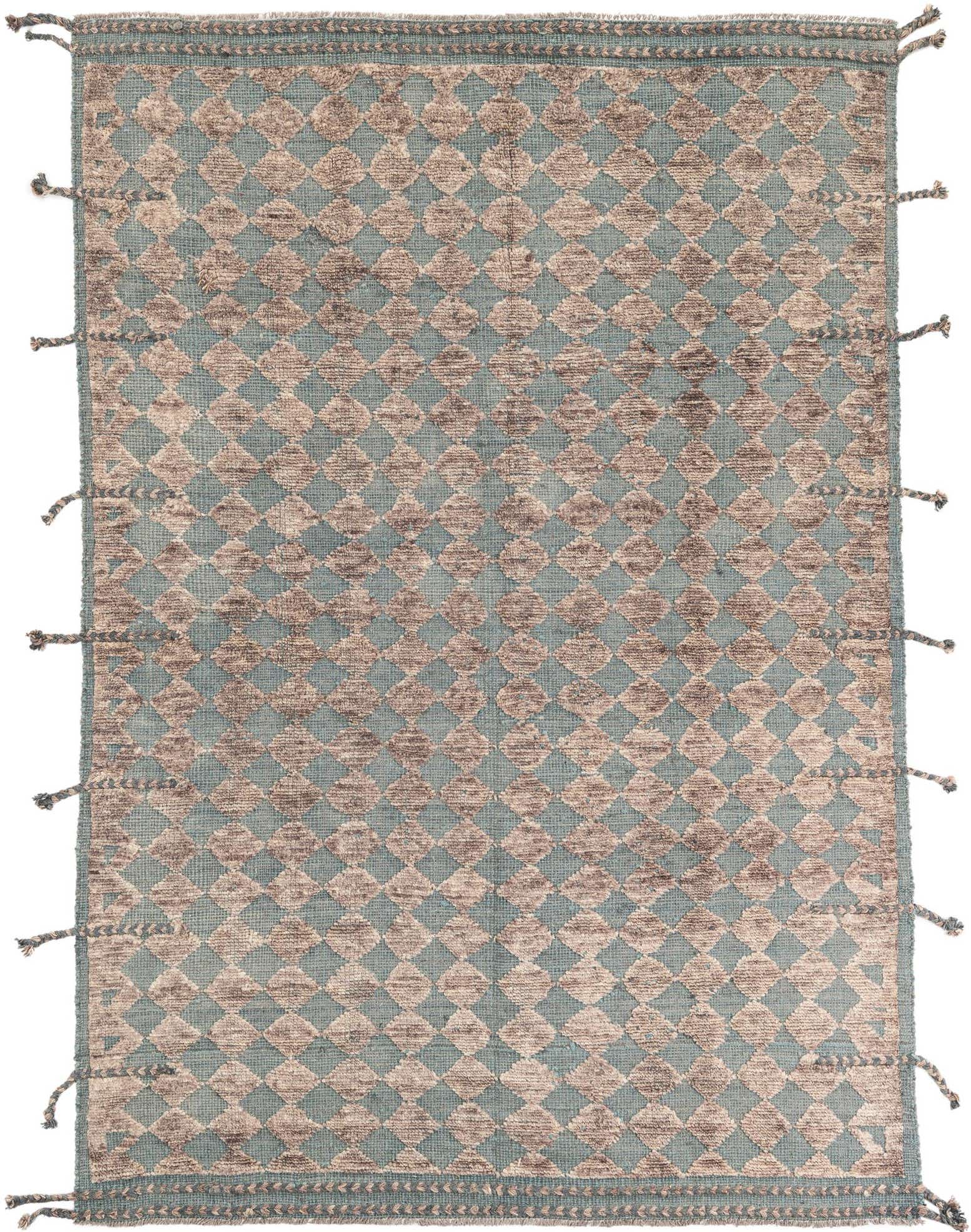5' 8 x 8' Hand Knotted Moroccan Wool Rug