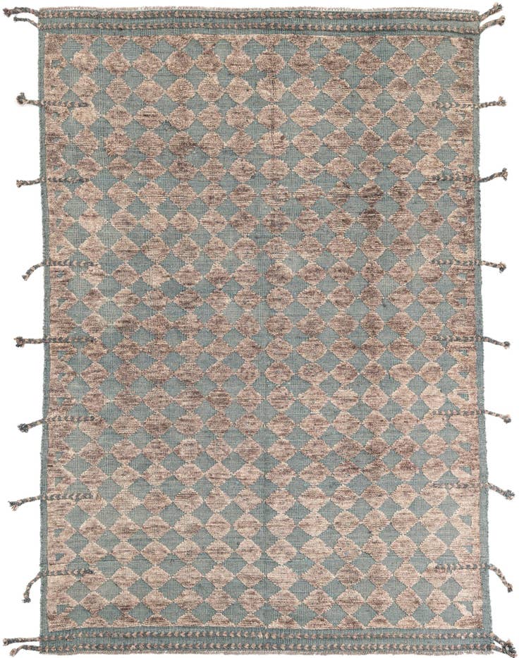 Detail image of 5' 8 x 8' Hand Knotted Moroccan Wool Rug