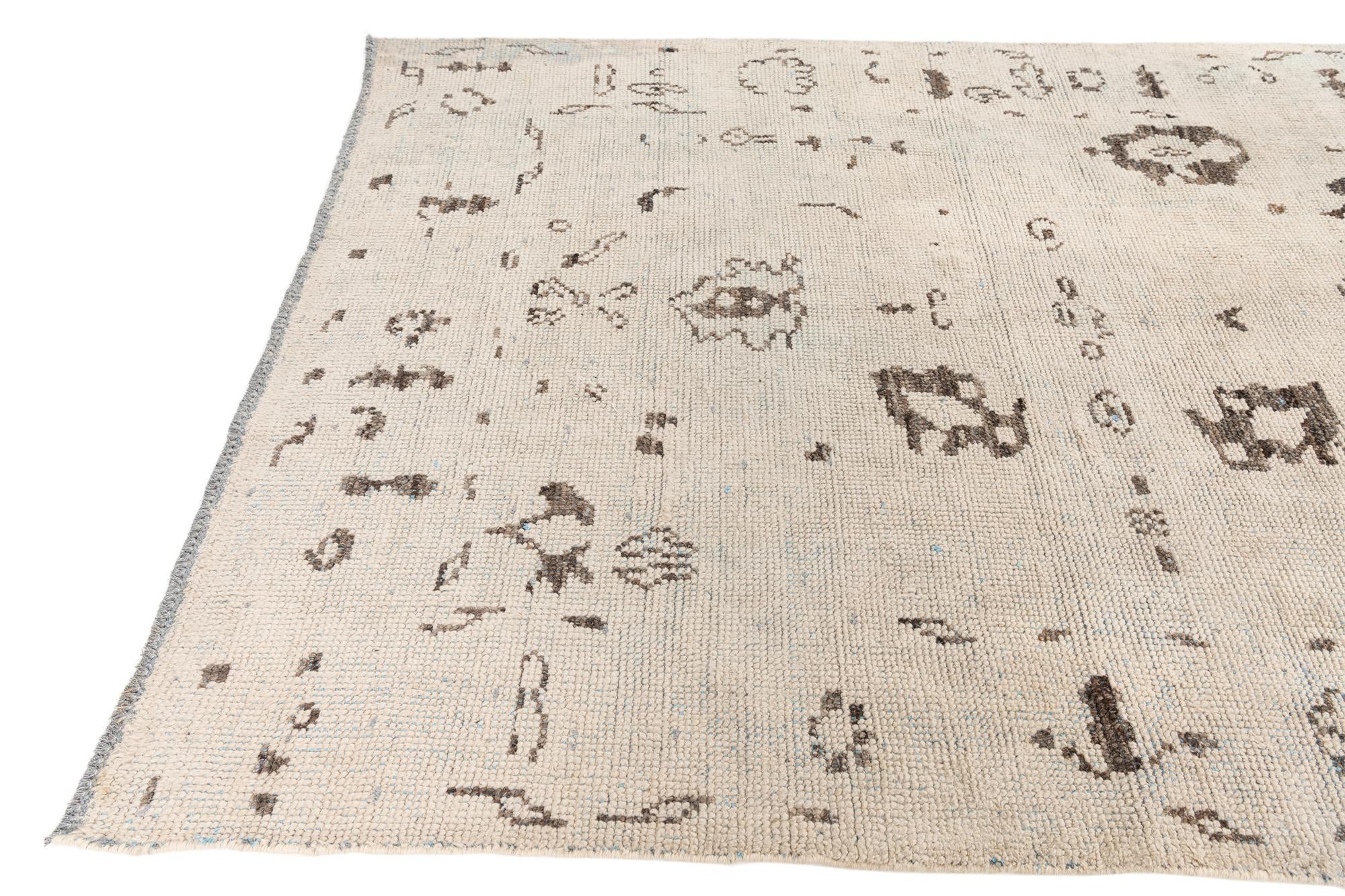 5' 10 x 8' 4 Hand Knotted Moroccan Wool Rug