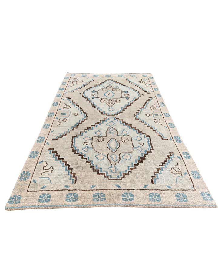 6' x 9' 3 Hand Knotted Moroccan Wool Rug
