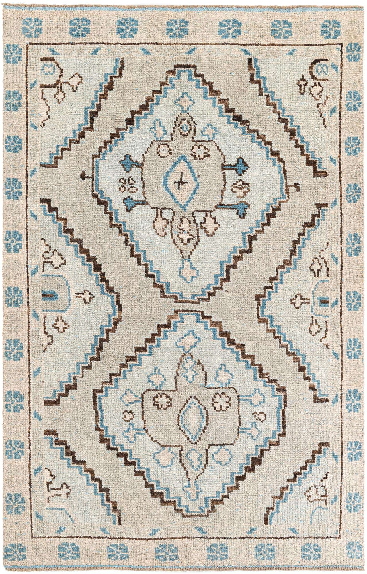 6' x 9' 3 Hand Knotted Moroccan Wool Rug