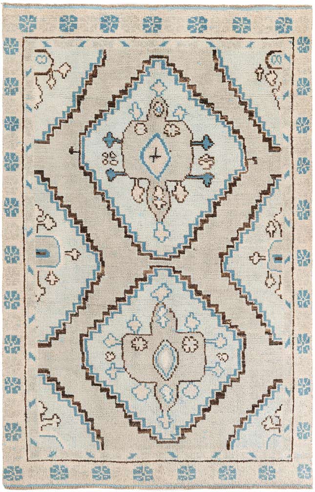 6' x 9' 3 Hand Knotted Moroccan Wool Rug