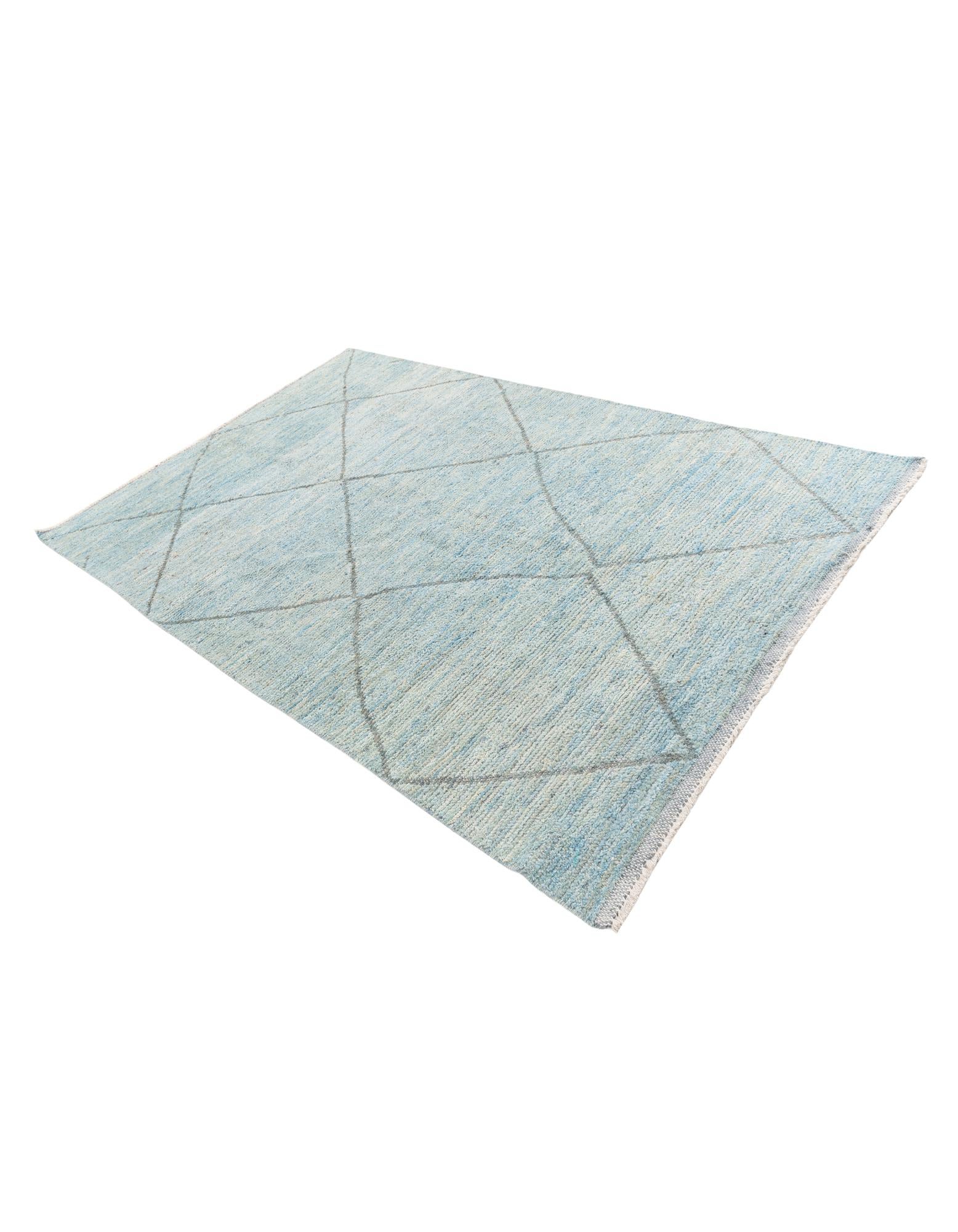 5' 10 x 9' 3 Hand Knotted Moroccan Wool Rug