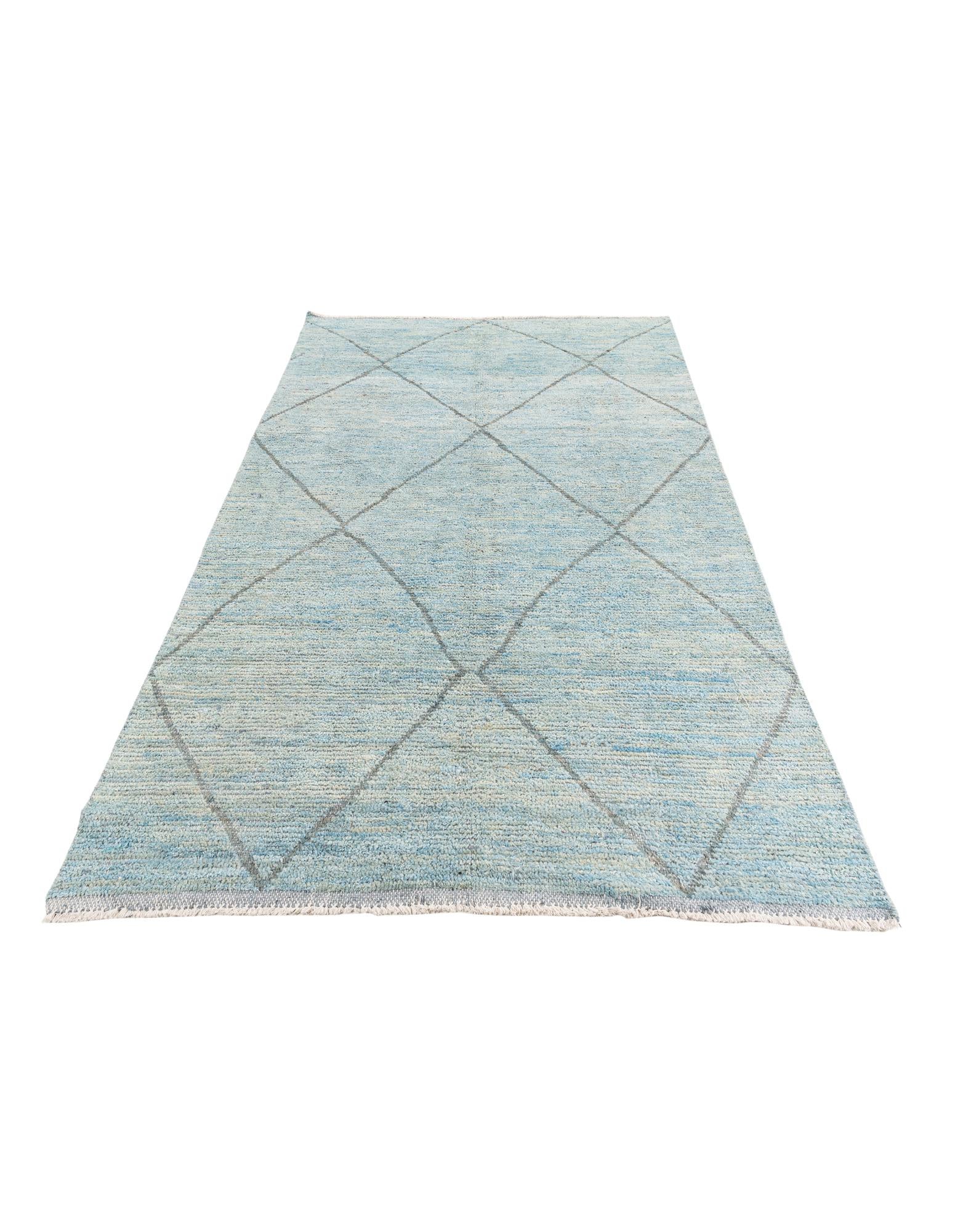 5' 10 x 9' 3 Hand Knotted Moroccan Wool Rug