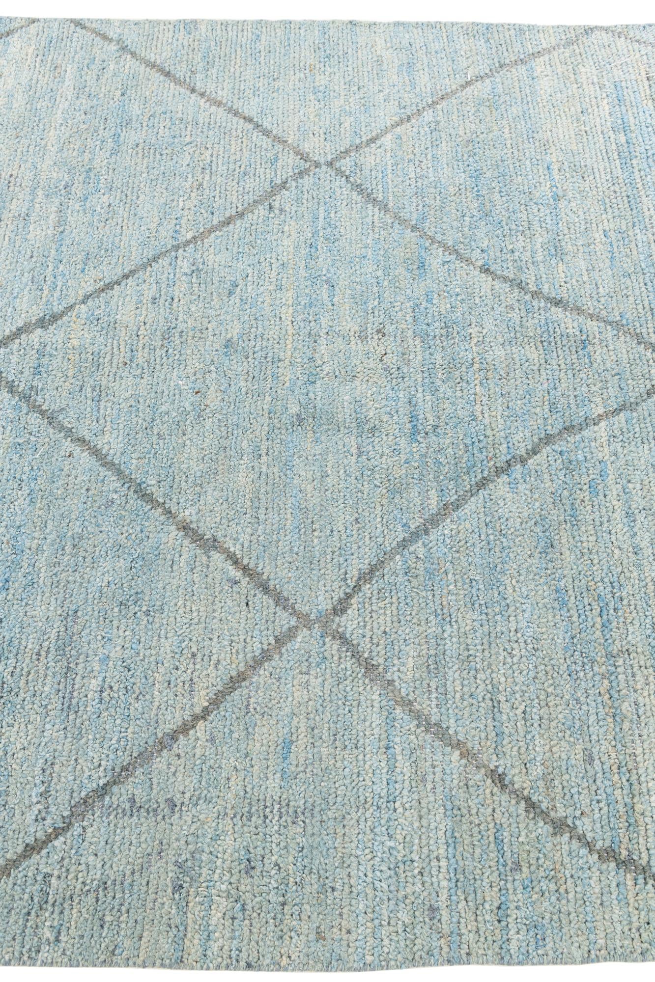 5' 10 x 9' 3 Hand Knotted Moroccan Wool Rug