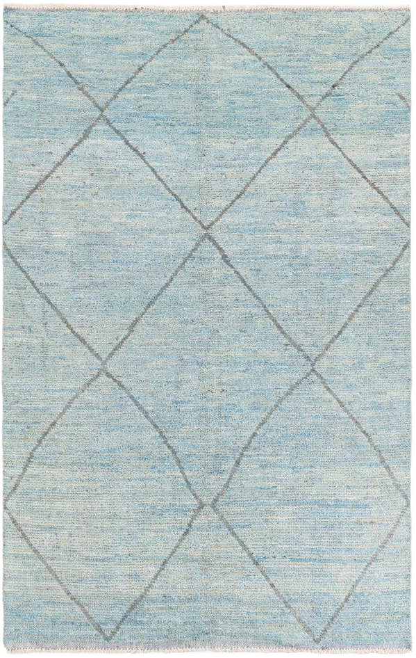 Detail image of 5' 10 x 9' 3 Hand Knotted Moroccan Wool Rug