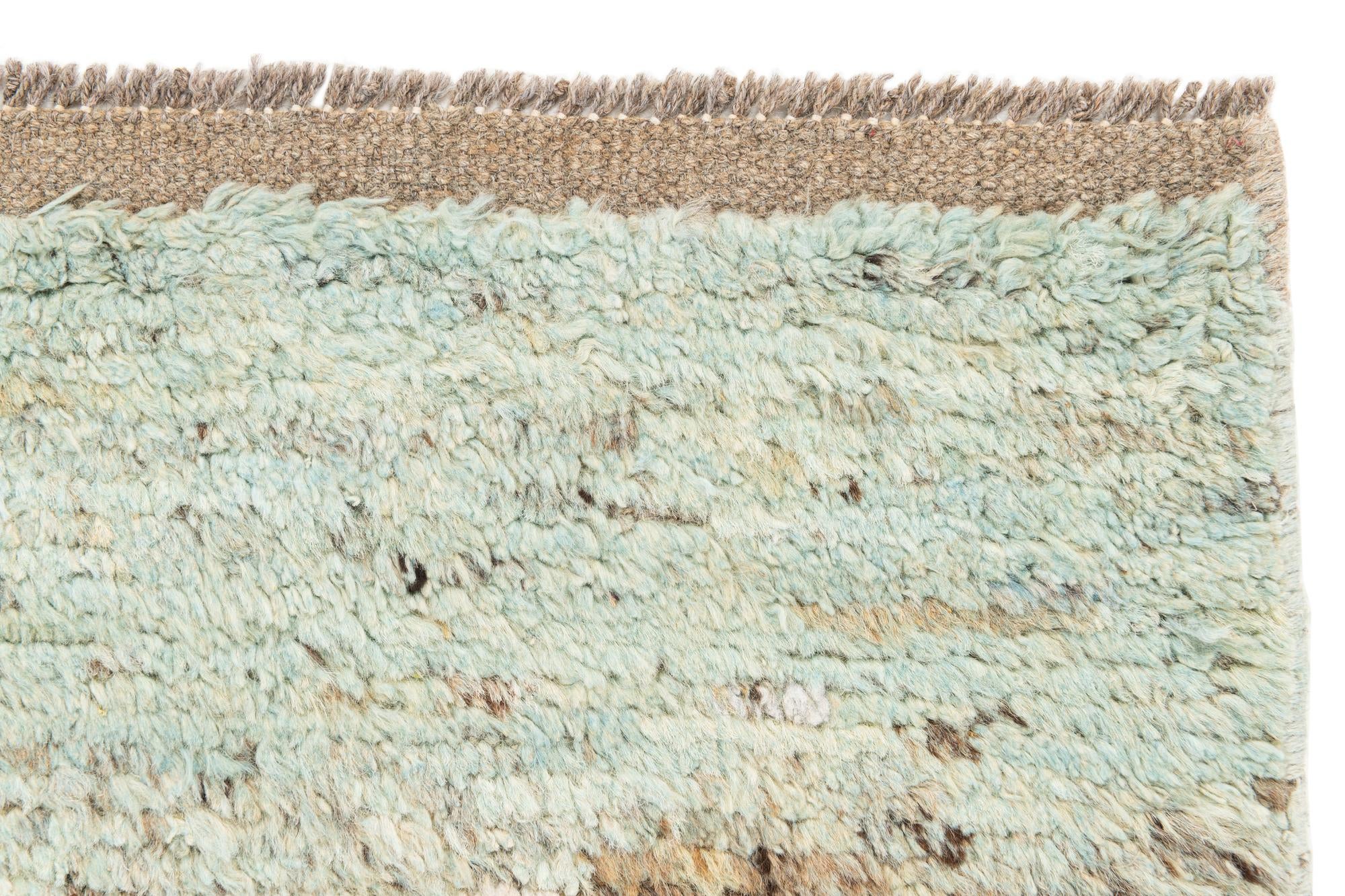 6' 7 x 9' 9 Hand Knotted Moroccan Wool Rug