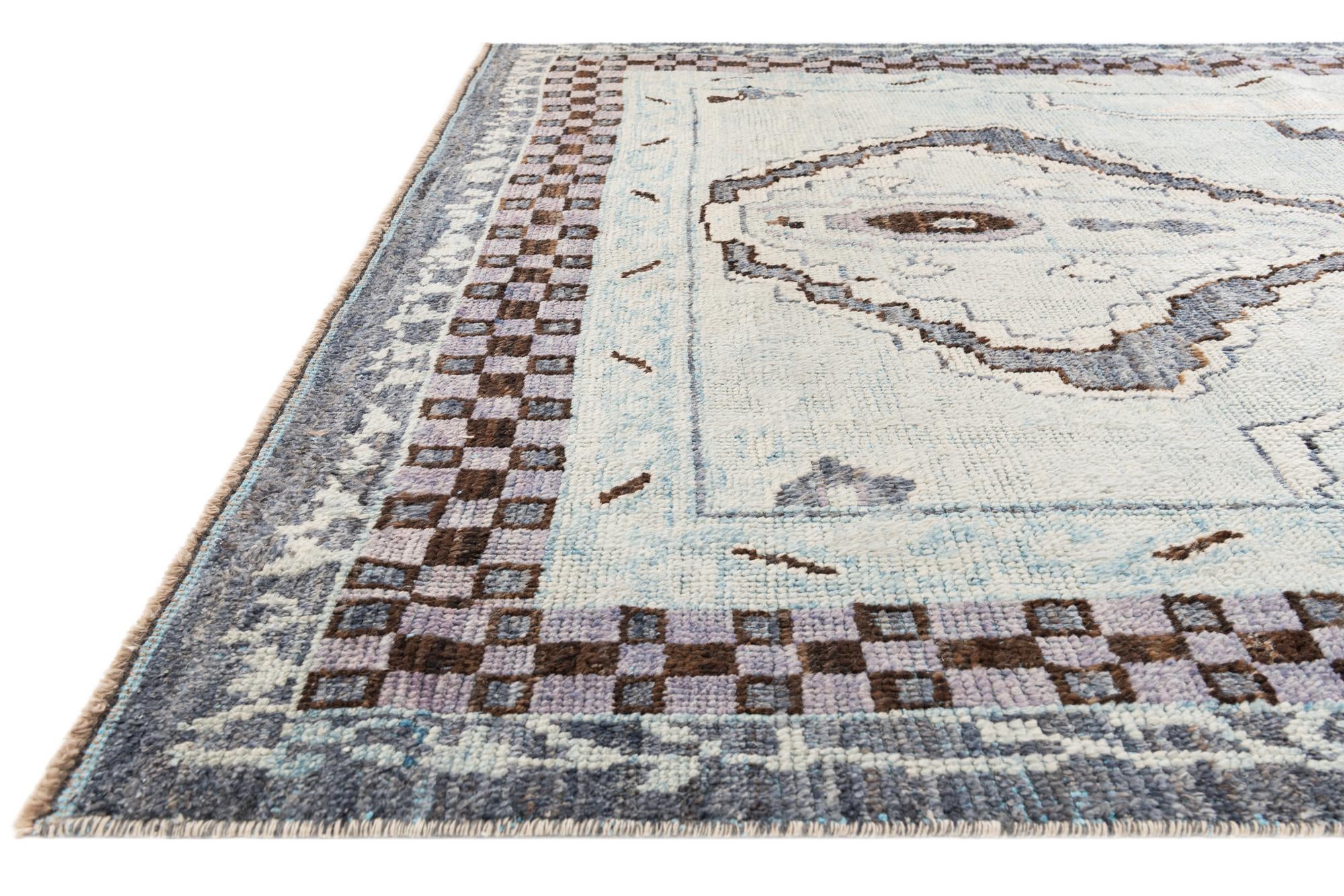 7' 6 x 10' 3 Hand Knotted Moroccan Wool Rug