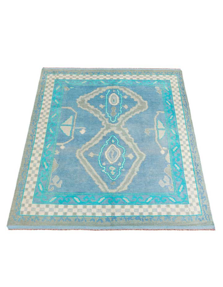 7' 9 x 9' 9 Hand Knotted Moroccan Wool Rug