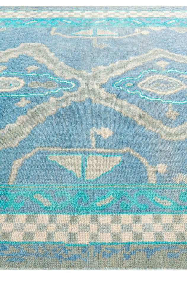 Detail image of 7' 9 x 9' 9 Hand Knotted Moroccan Wool Rug