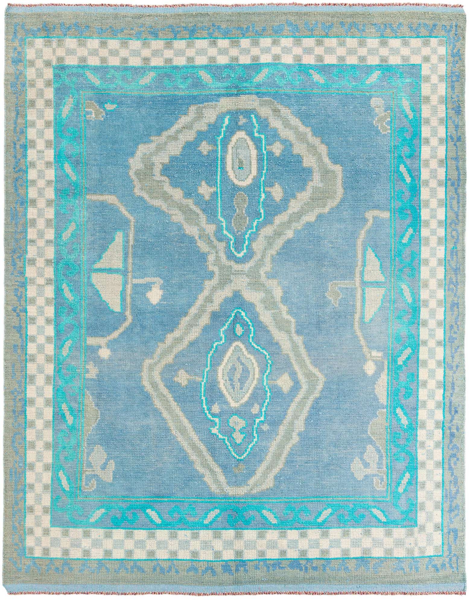 7' 9 x 9' 9 Hand Knotted Moroccan Wool Rug
