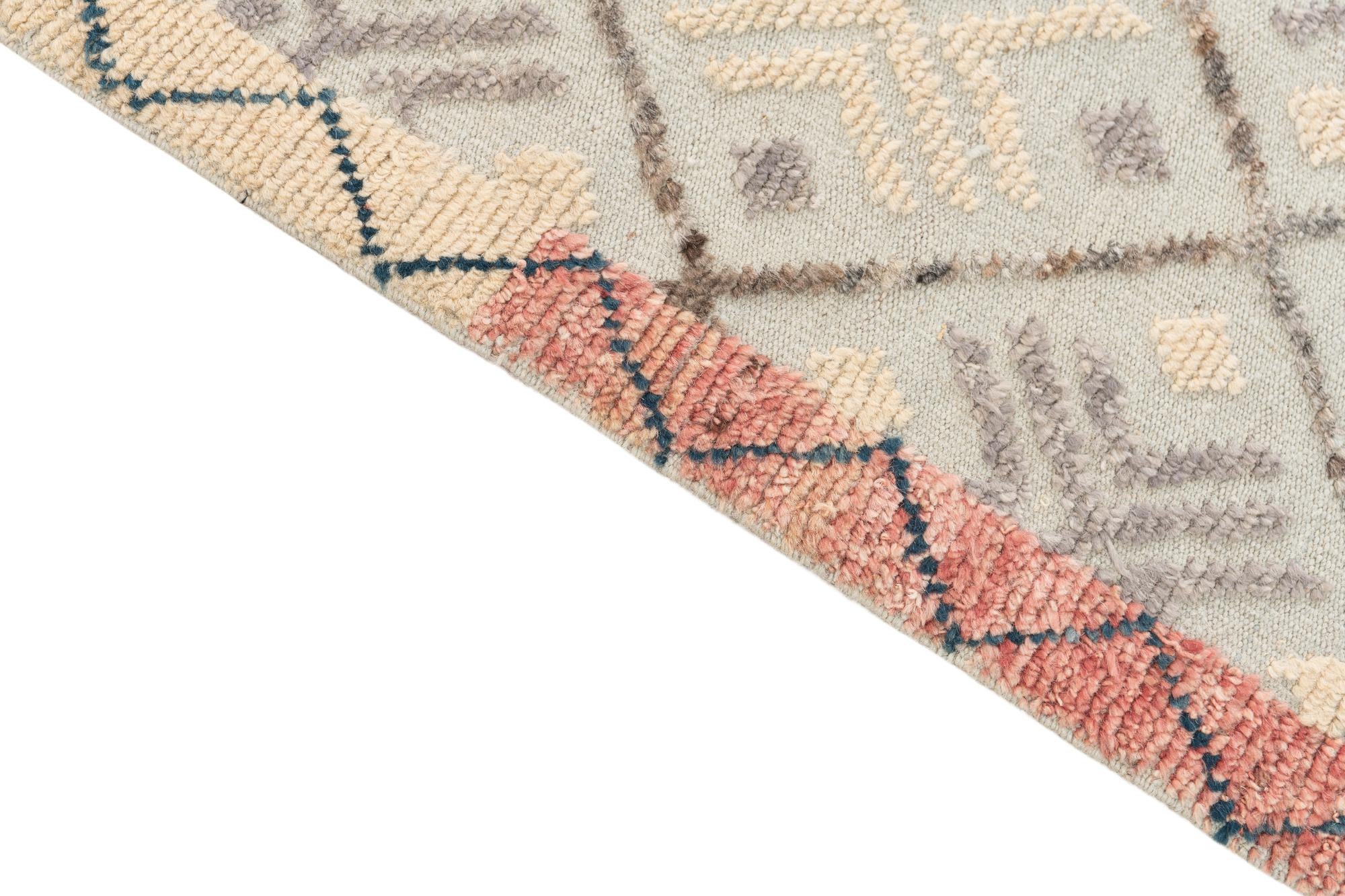8' 8 x 12' 8 Hand Knotted Moroccan Wool Rug
