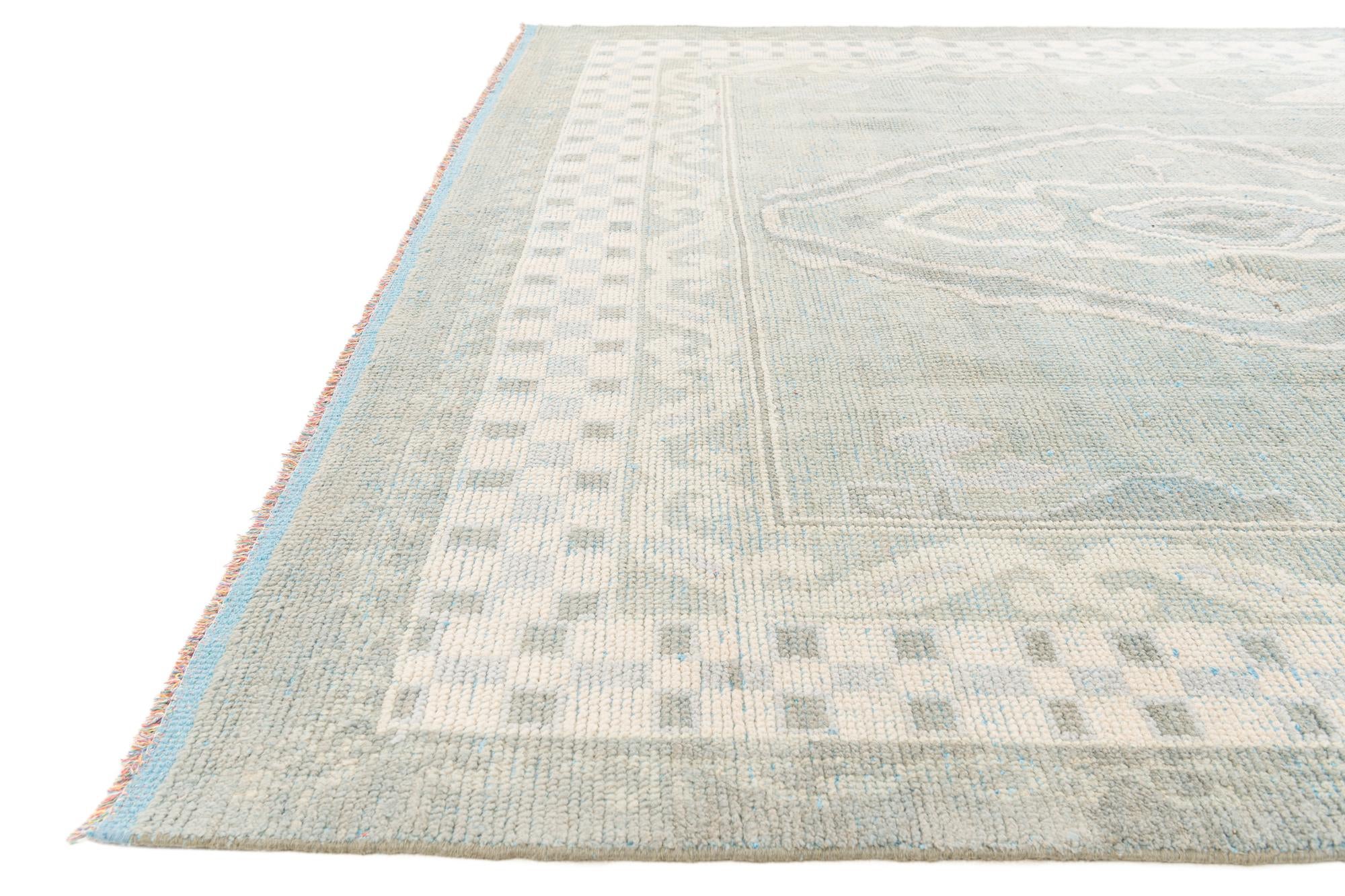 8' 8 x 12' 4 Hand Knotted Moroccan Wool Rug