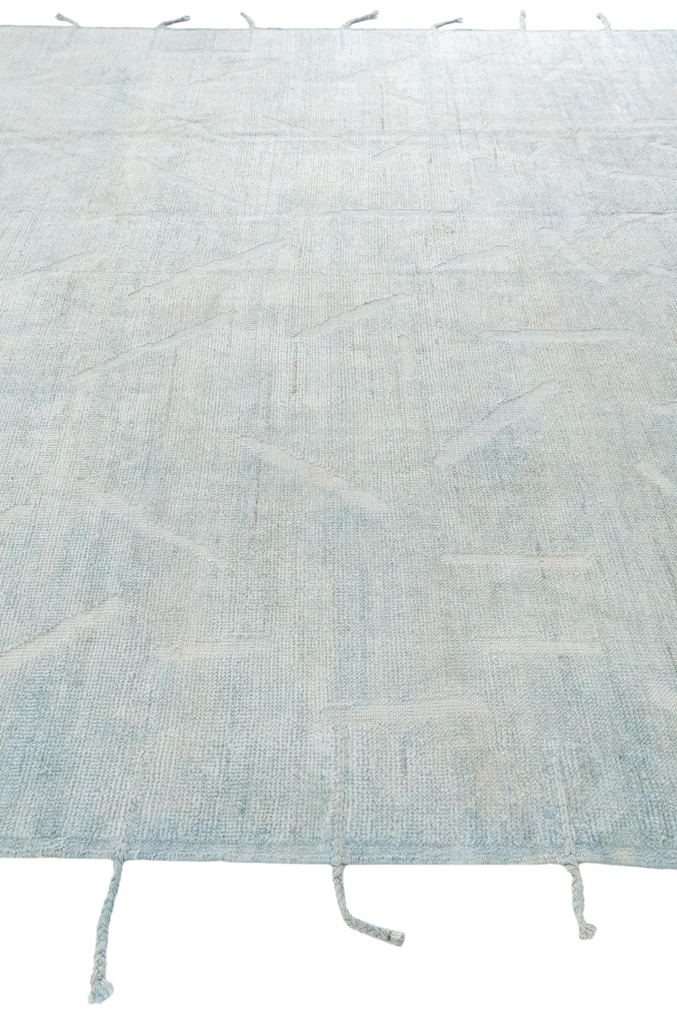 9' x 11' 4 Hand Knotted Moroccan Wool Rug
