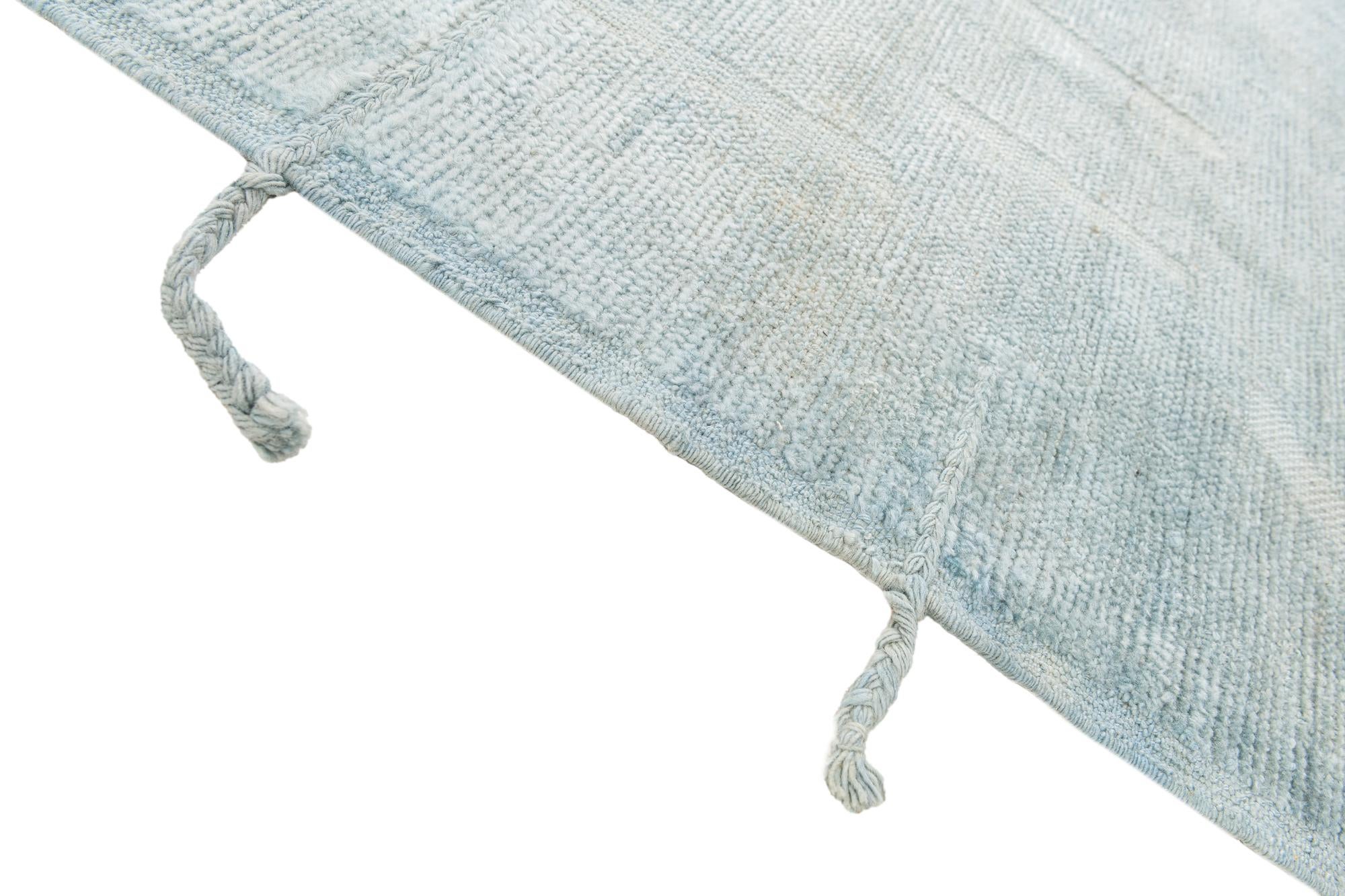 9' x 11' 4 Hand Knotted Moroccan Wool Rug