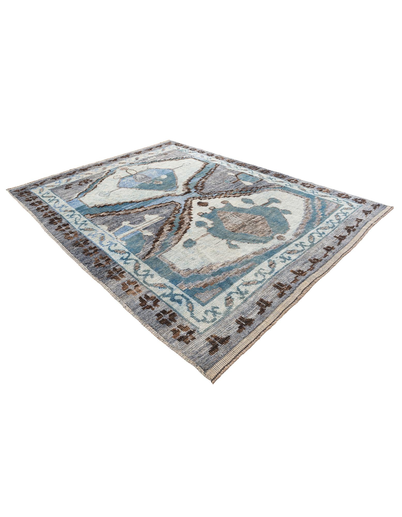 8' x 10' 7 Hand Knotted Moroccan Wool Rug