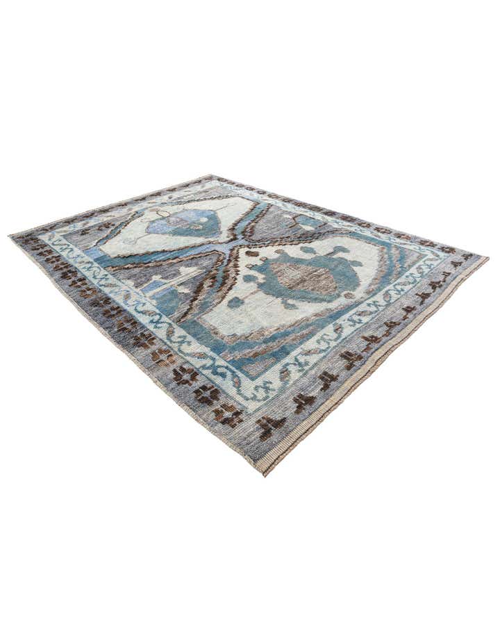 8' x 10' 7 Hand Knotted Moroccan Wool Rug