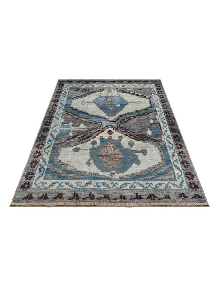 8' x 10' 7 Hand Knotted Moroccan Wool Rug
