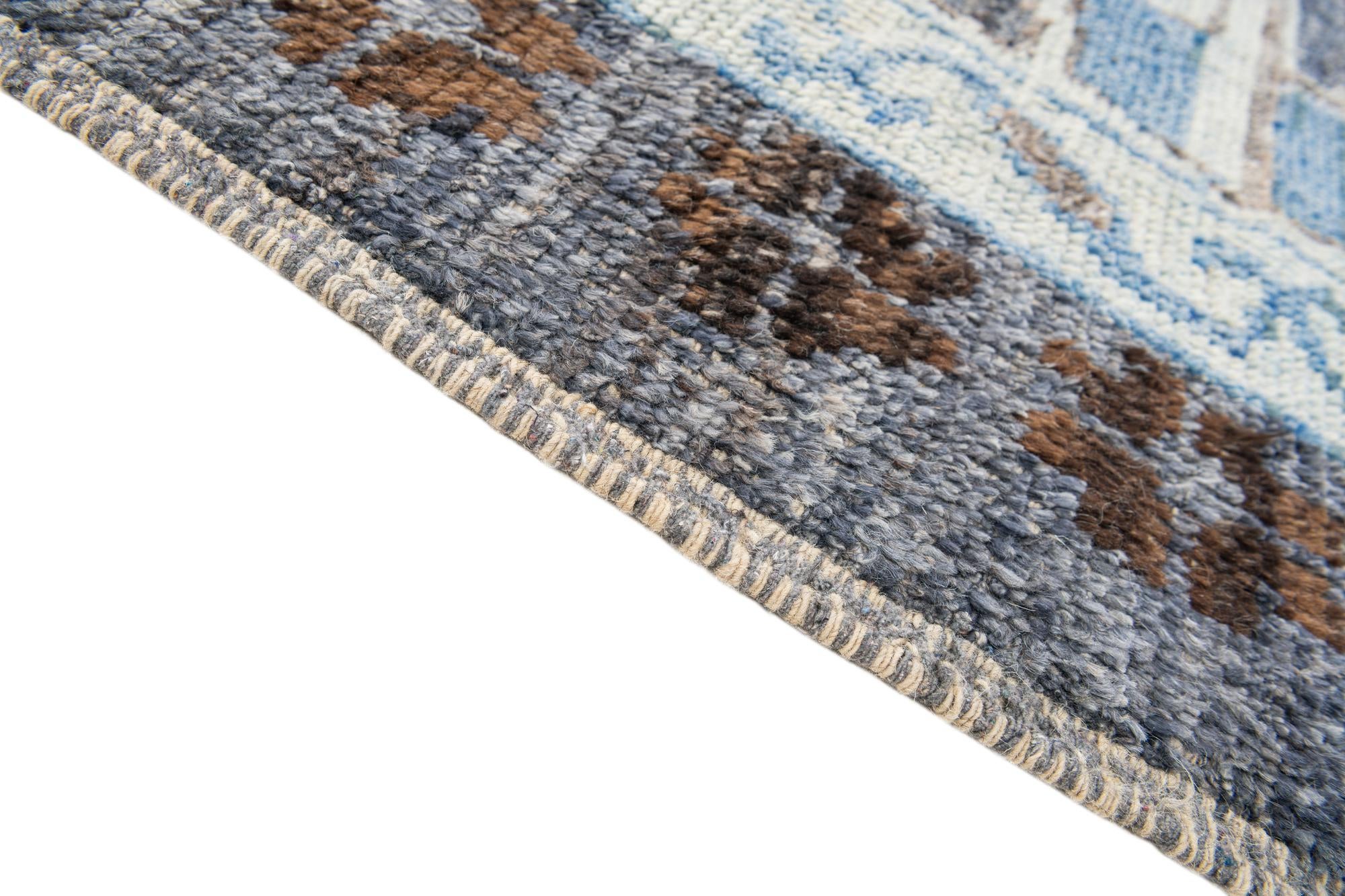 8' x 10' 7 Hand Knotted Moroccan Wool Rug