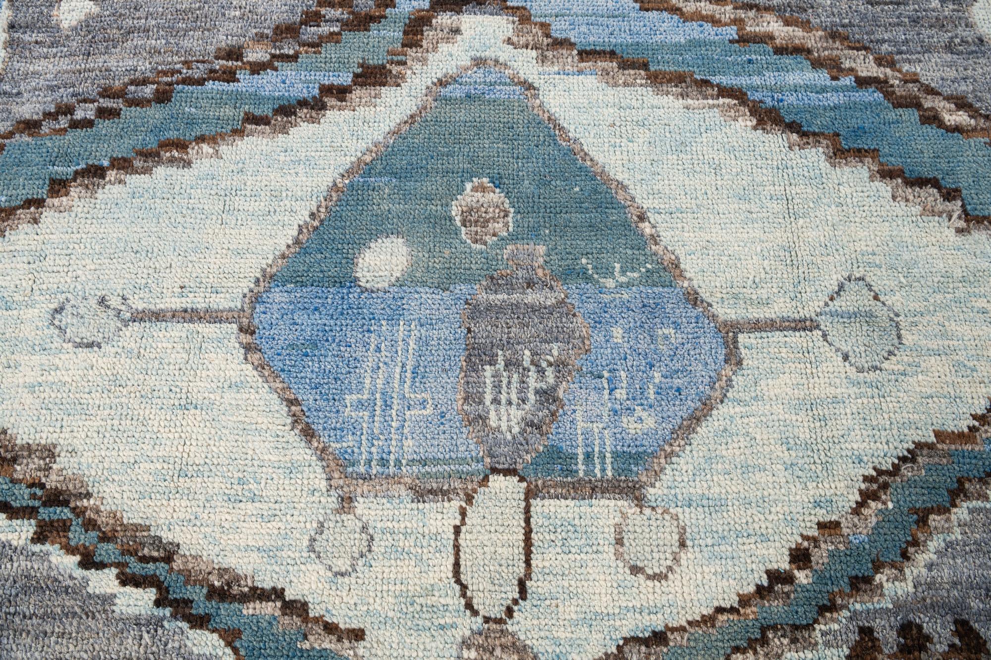 8' x 10' 7 Hand Knotted Moroccan Wool Rug