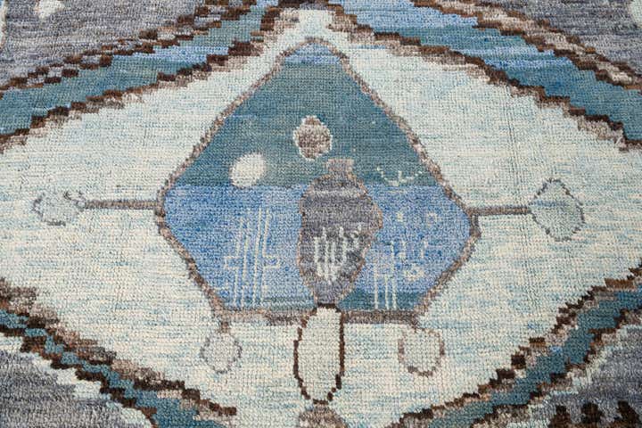 8' x 10' 7 Hand Knotted Moroccan Wool Rug
