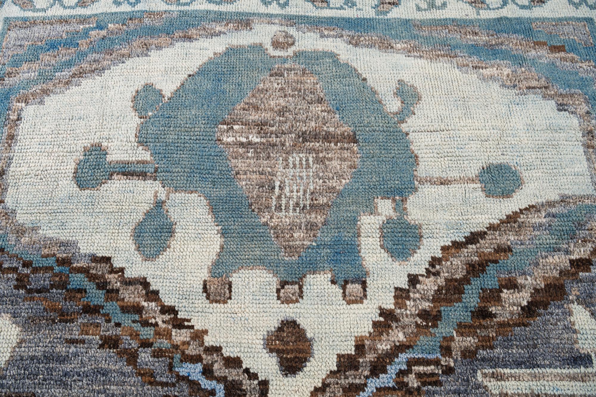 8' x 10' 7 Hand Knotted Moroccan Wool Rug