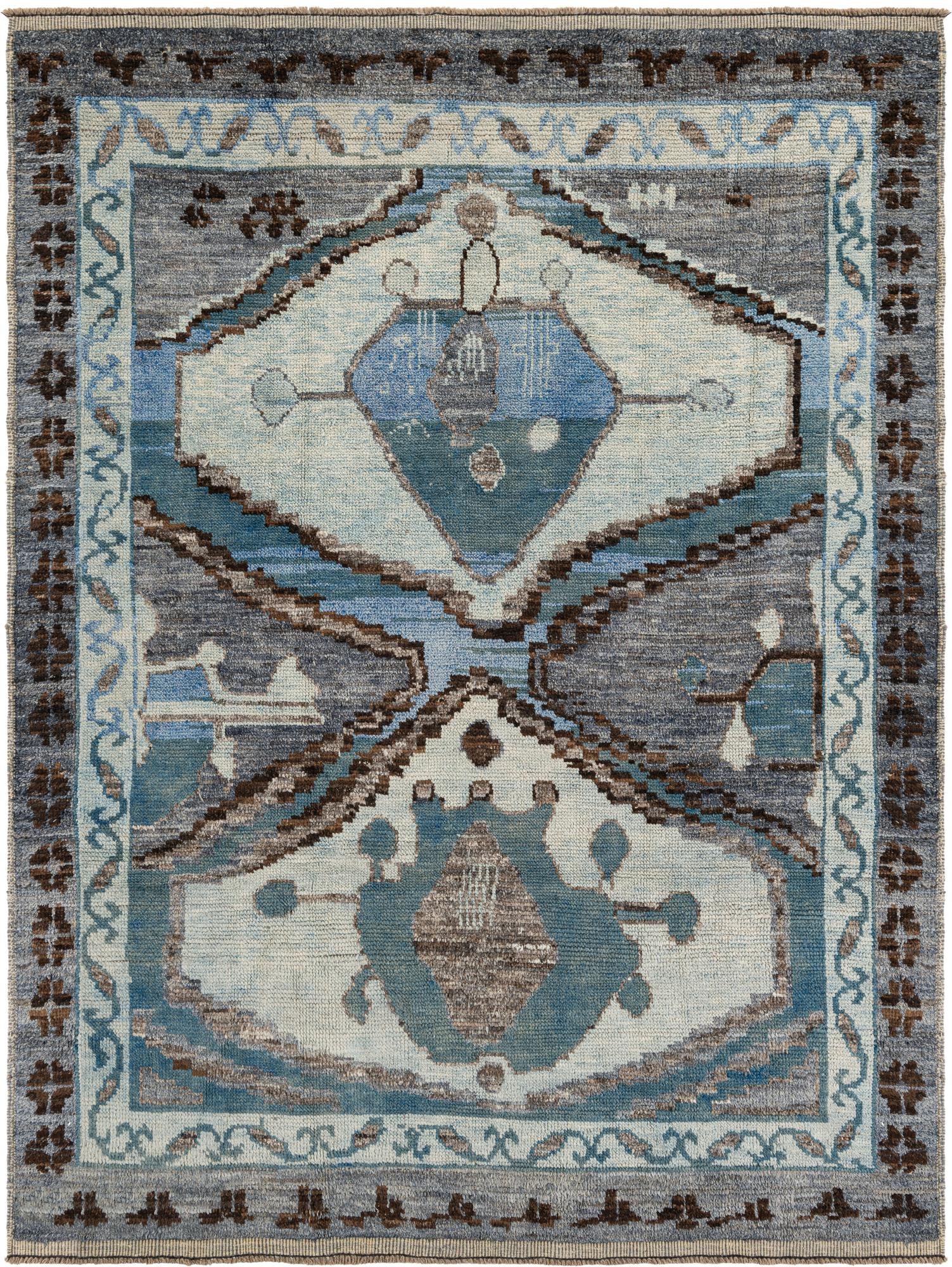8' x 10' 7 Hand Knotted Moroccan Wool Rug