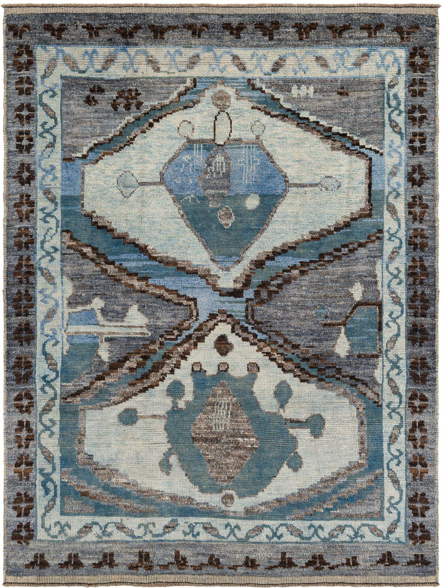 8' x 10' 7 Hand Knotted Moroccan Wool Rug