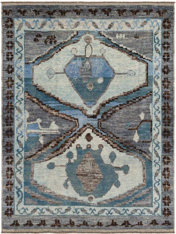 8' x 10' 7 Hand Knotted Moroccan Wool Rug