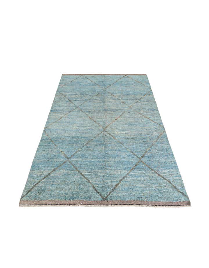 6' x 9' 7 Hand Knotted Moroccan Wool Rug