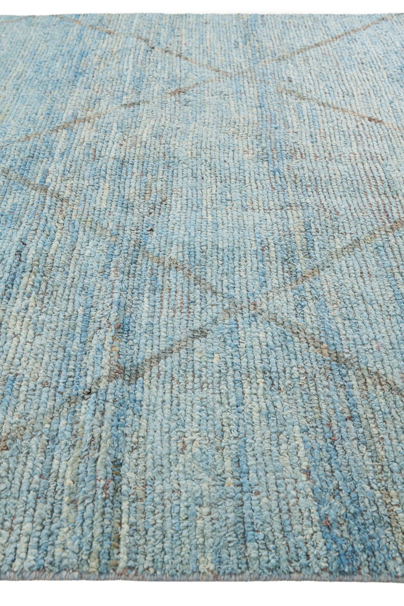 6' x 9' 7 Hand Knotted Moroccan Wool Rug