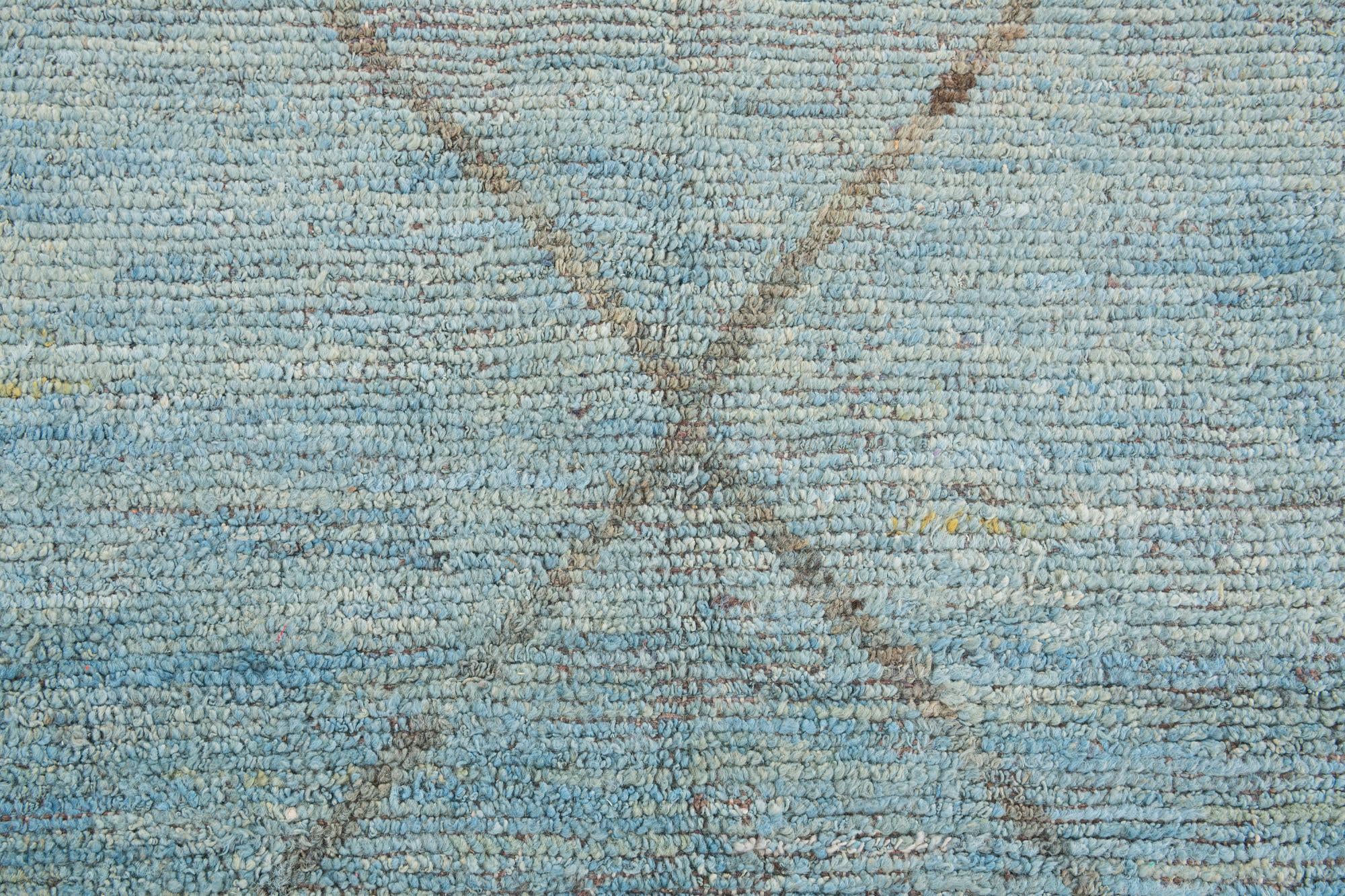 6' x 9' 7 Hand Knotted Moroccan Wool Rug