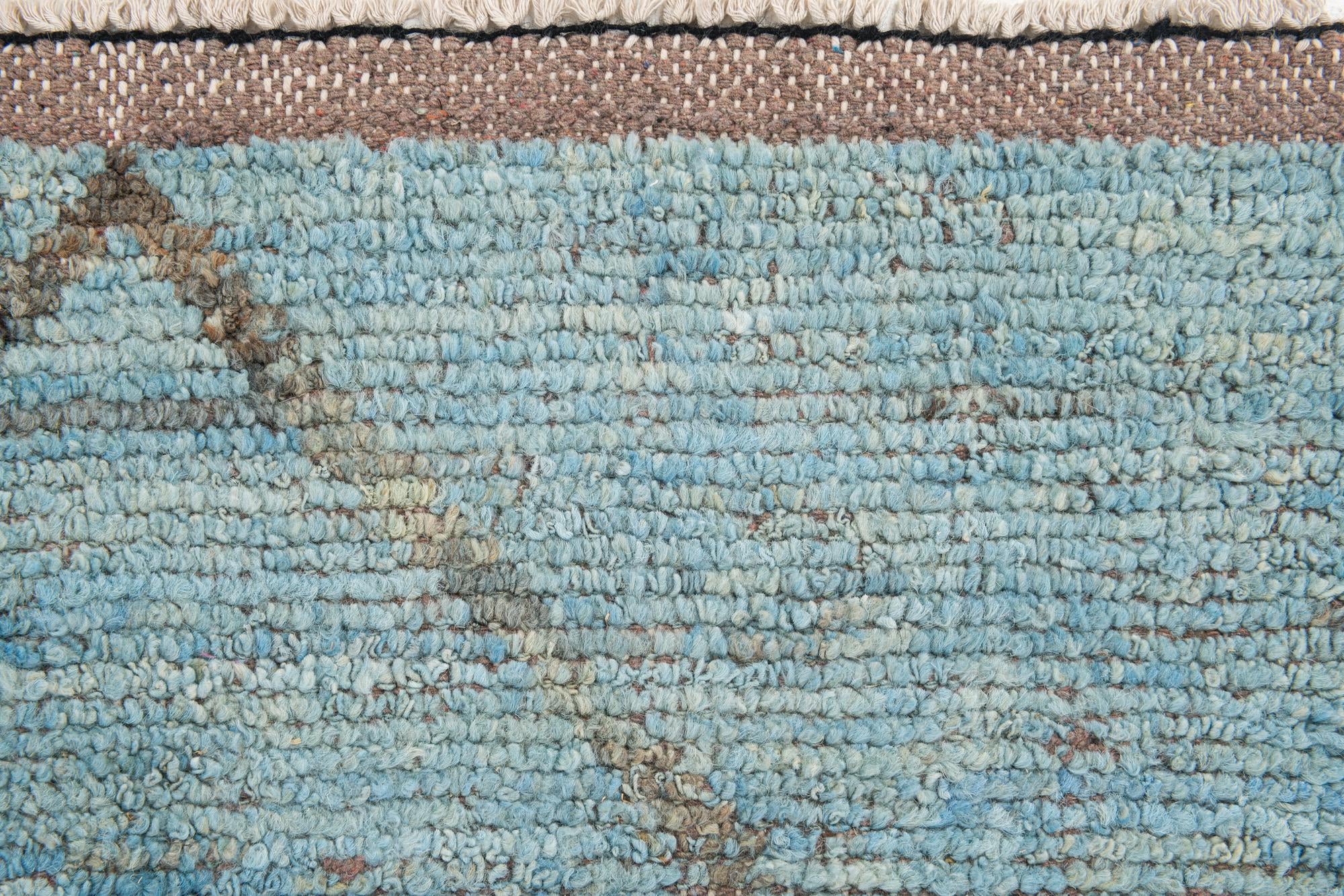 6' x 9' 7 Hand Knotted Moroccan Wool Rug