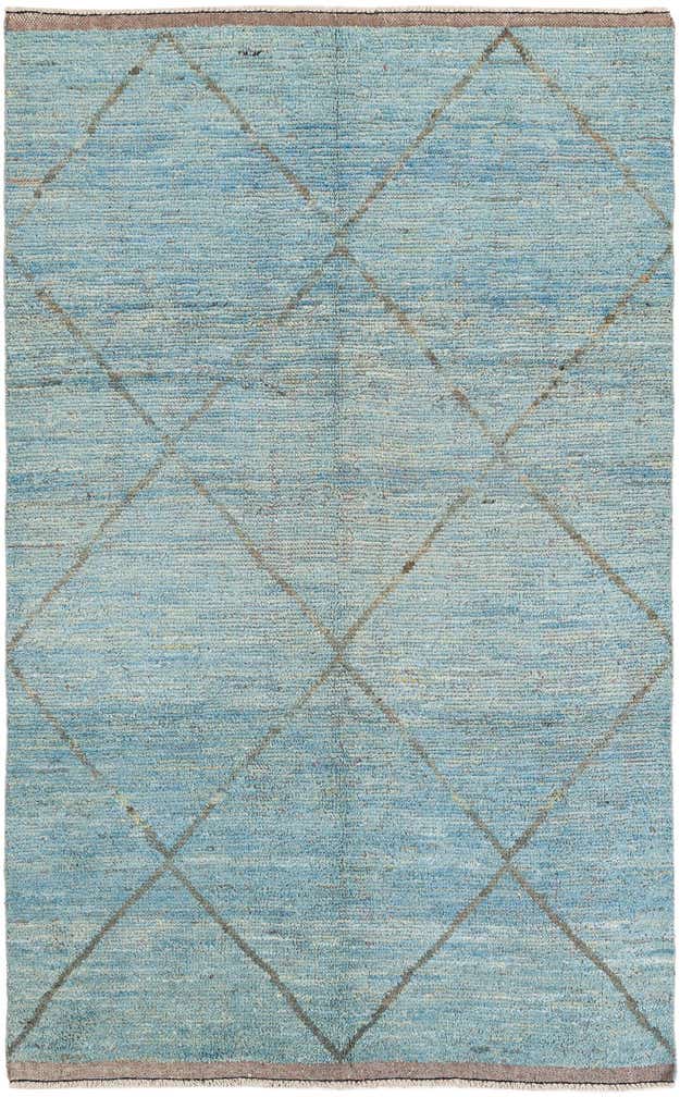6' x 9' 7 Hand Knotted Moroccan Wool Rug
