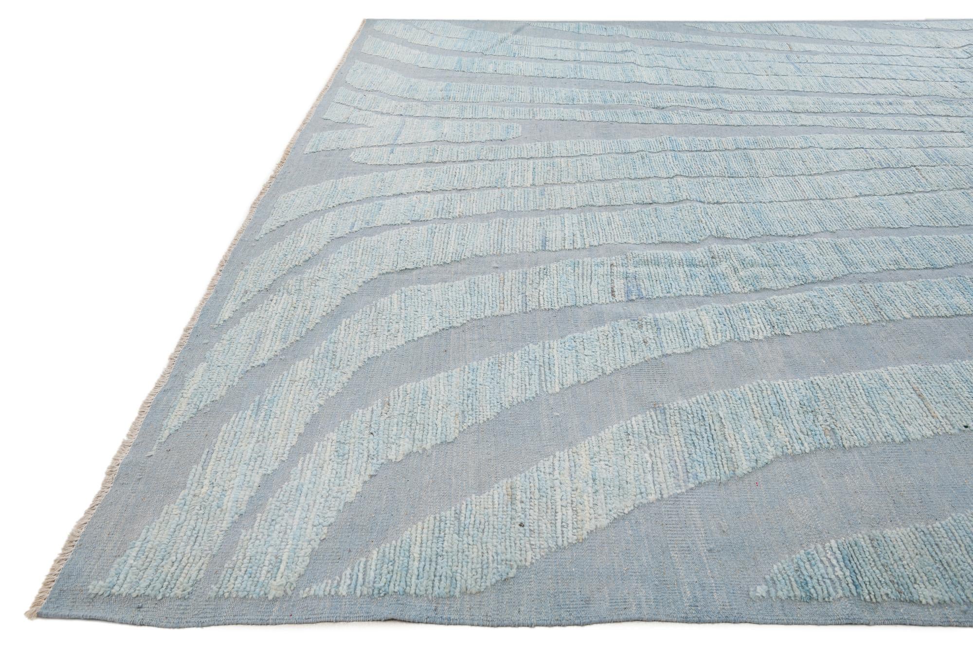 9' 3 x 14' 10 Hand Knotted Moroccan Wool Rug