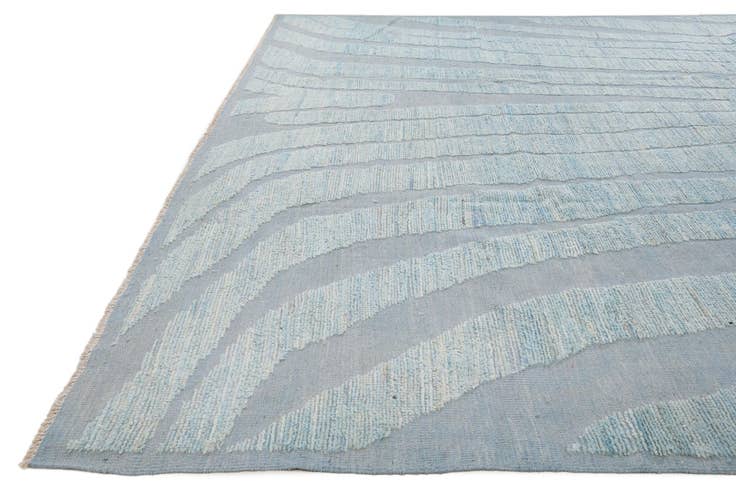 Detail image of 9' 3 x 14' 10 Hand Knotted Moroccan Wool Rug