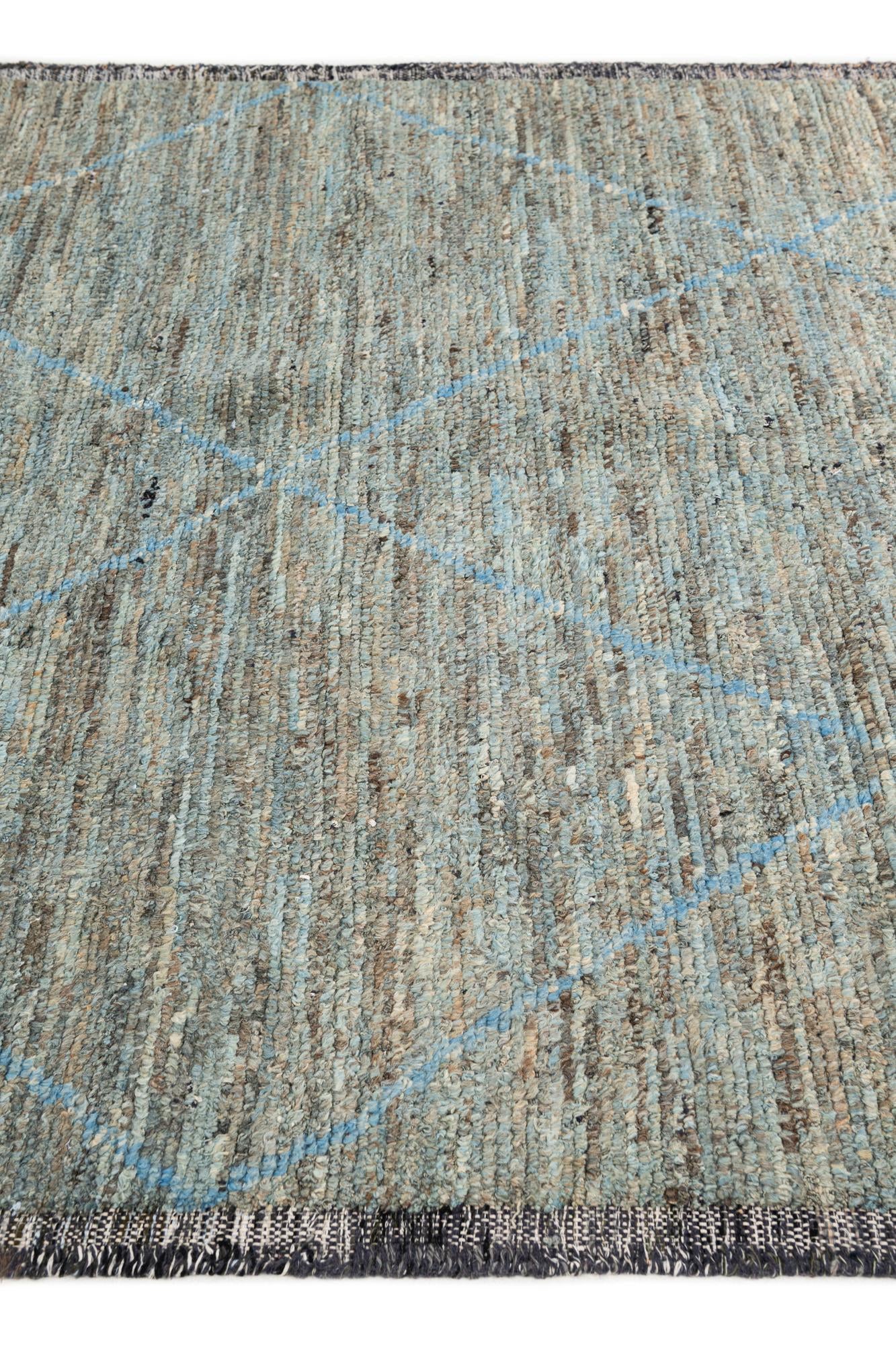 6' 1 x 9' 9 Hand Knotted Moroccan Wool Rug